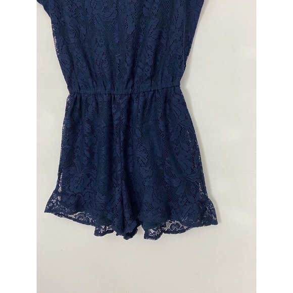 Abercrombie & Fitch Lace Navy Blue Short Romper Small - Picture 5 of 11